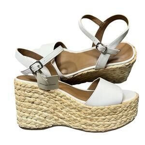 UNIVERSAL THREAD Alisha Wedge Platform Heel Sandals Off White 9